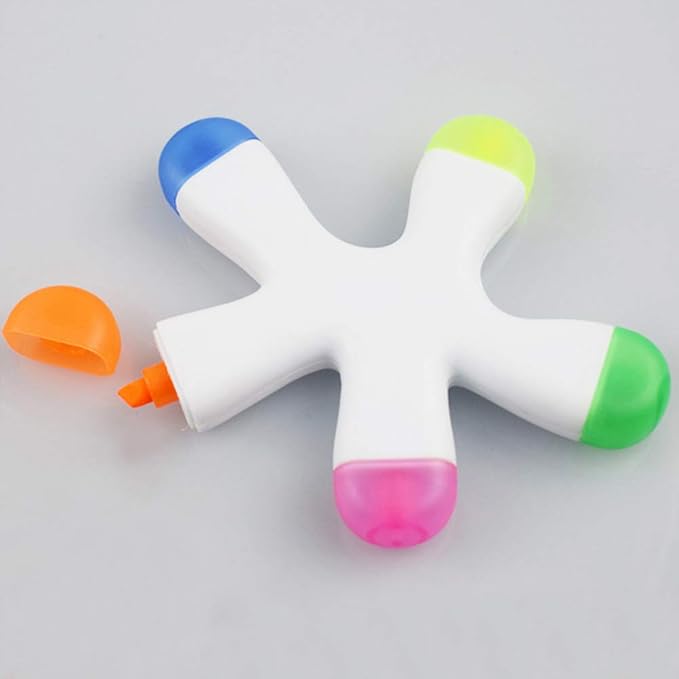 Cute Starfish Highlighters, Creative Multi Color Fluorescent Pens Markers, Non-Toxic & Odorless Watercolor, Great for Journal Planner Note Taking and Coloring Book.