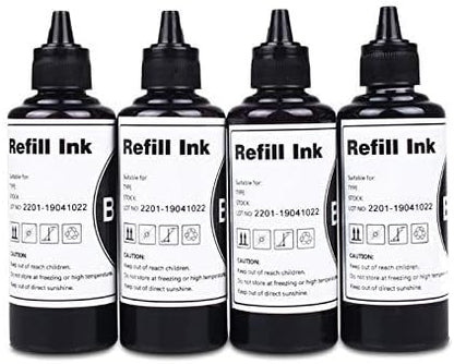Black Regular Refilled Ink for T254 T252XL120-BCS T252XL220 T252XL320 T252XL420 Workforce WF-7710 WF-7720 WF-7210 WF-3630 WF-7620 WF-7610 WF-3640 WF-3620 Use for Refillable Cartridges or CISS
