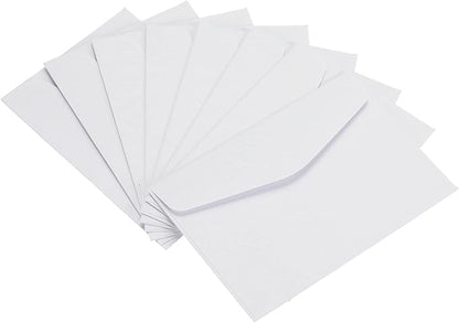 PATIKIL Mini Envelopes, 100 Pack Paper Blank Small Items Storage Business Card Holder for Greeting Note Party, White