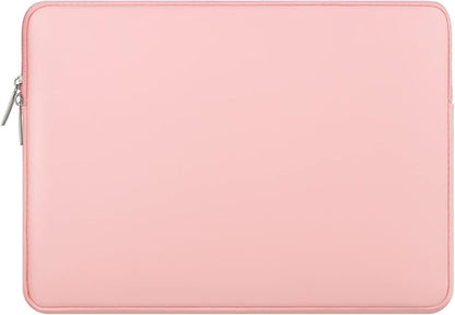 RAINYEAR 11 Inch Laptop Sleeve Soft PU Leather Case Protective Water Resistant Zipper Cover Padded Carrying Bag Compatible with 11.6'' MacBook Air Surface for 11" Chromebook Notebook Computer (Pink)
