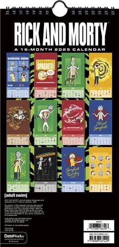 Rick and Morty Calendar 2025 - Deluxe 2025 Rick and Morty Mini Poster Calendar Bundle with Over 100 Calendar Stickers (Cartoon Network Gifts, Office Supplies)