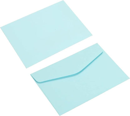 PATIKIL Mini Envelopes, 100 Pack Paper Blank Small Items Storage Business Card Holder for Greeting Note Party, Light Blue