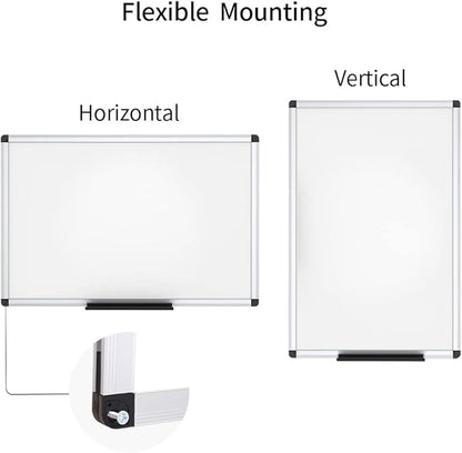 VIZ-PRO Magnetic Dry Erase Board, 48 X 24 Inches, 3 Pack, Silver Aluminium Frame