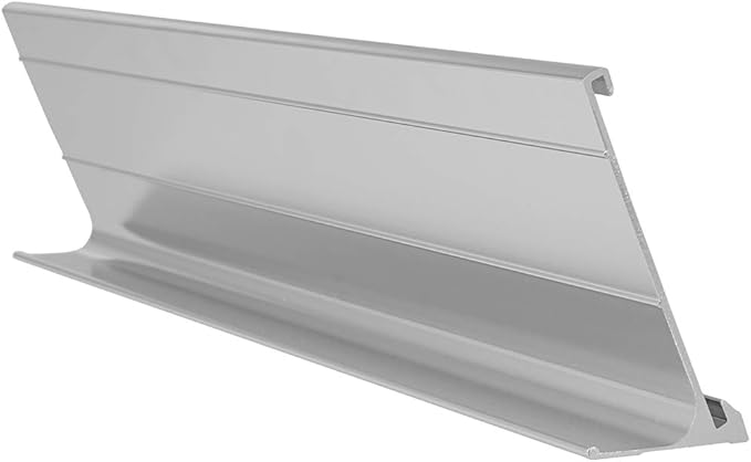 ExcelMark 2" x 8" Aluminum Name Plate Holder for Desk - Office Business Door Sign Holder - Silver