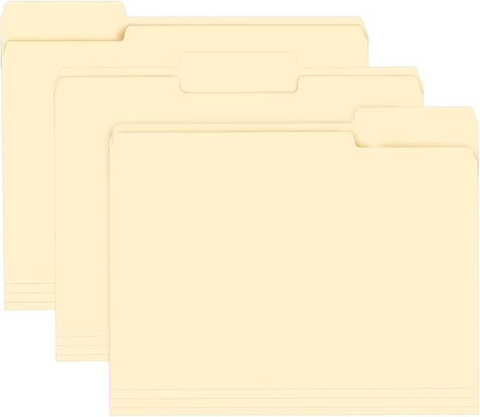 File Folder, RAZCC 150 Pack 1/3 Cut Tab File Folders Letter Size, Manila Folders, Folders with Tab, Great for Organizing and Easy File Storage