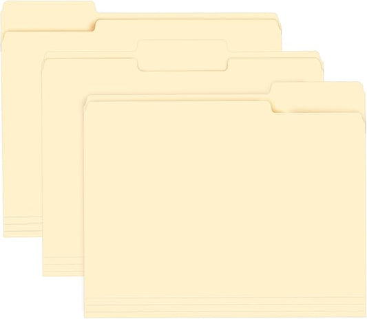 File Folder, RAZCC 150 Pack 1/3 Cut Tab File Folders Letter Size, Manila Folders, Folders with Tab, Great for Organizing and Easy File Storage