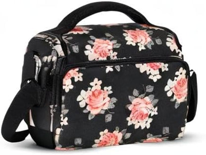 DOMISO Camera Bag Case Waterproof Anti-shock Shoulder Bag, Flower