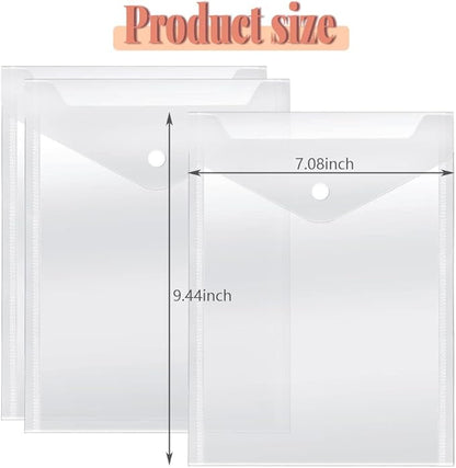 Vmiapxo 40 Pack Stamp and Die Storage Pockets, Reusable Small Plastic Envelopes Waterproof Sticker Organizer Receipt Holder Photo Storage Folders (7" x 9.4")