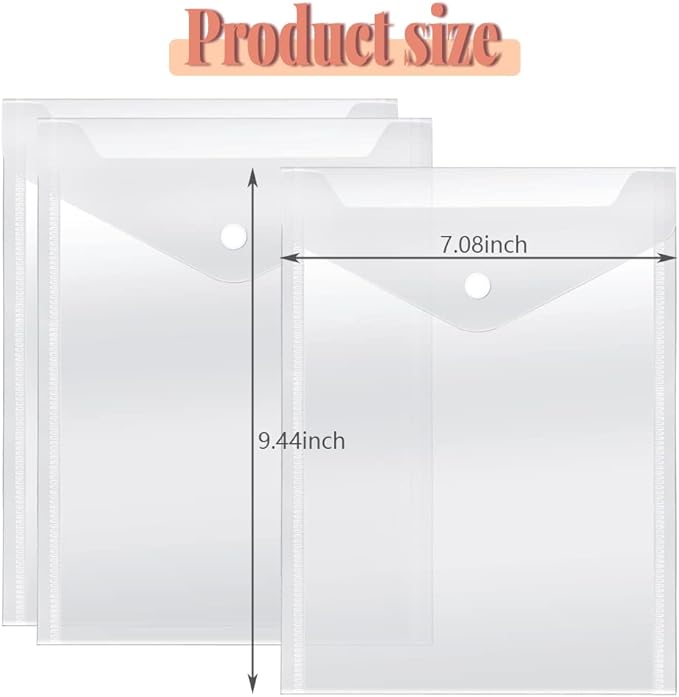 Vmiapxo 40 Pack Stamp and Die Storage Pockets, Reusable Small Plastic Envelopes Waterproof Sticker Organizer Receipt Holder Photo Storage Folders (7" x 9.4")