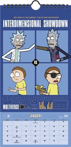 Rick and Morty Calendar 2025 - Deluxe 2025 Rick and Morty Mini Poster Calendar Bundle with Over 100 Calendar Stickers (Cartoon Network Gifts, Office Supplies)