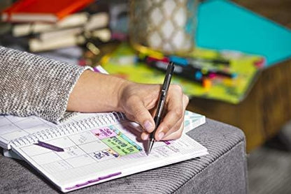 Zebra Pen Fine Point F 301, Combo Pack of 2 BLACK INK & 2 BLUE INK metal pens (Total of 4 Pens), Ballpoint Stainless Steel Retractable 0.7mm fine point ink pens