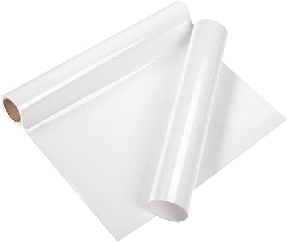 VINYL FROG Heat Transfer Vinyl Roll HTV Vinyl - 12" x5ft White Iron on Vinyl for T-Shirts, Heat Press Vinyl for DIY Craft Designs (White)