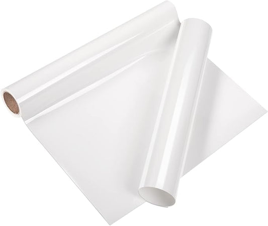 VINYL FROG Heat Transfer Vinyl Roll HTV Vinyl - 12" x5ft White Iron on Vinyl for T-Shirts, Heat Press Vinyl for DIY Craft Designs (White)