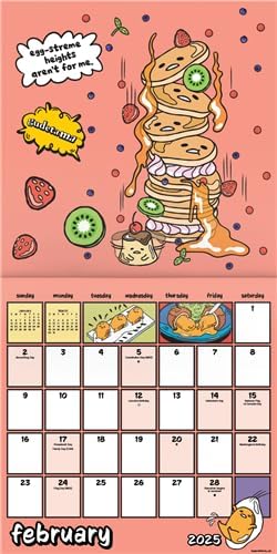 Gudetama Calendar 2025 - Deluxe 2025 Gudetama Wall Calendar Bundle with Over 100 Calendar Stickers (Sanrio Gifts, Office Supplies)