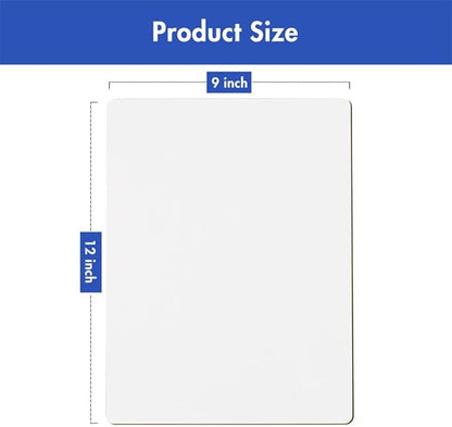 Dry Erase Boards for Classroom | 9x12 Inches, Double-Sided, Student Dry Erase Board for School and Home Learning | Personal Small White Board for Lap, Desk, Office, Kitchen | Pack of 25