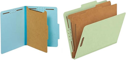 Pendaflex Classification Folders Letter Blue 10/BX Specialty and Pendaflex Recycled Classification File Folders Letter Light Green 10/BX