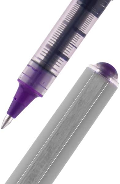 Vision Rollerball Pens, Violet Pens Pack of 12, Fine Point Pens with 0.7mm Medium Black Ink, Ink Black Pen, Pens Fine Point Smooth Writing Pens, Bulk Pens, and Office Supplies, Similar to Gel Pens