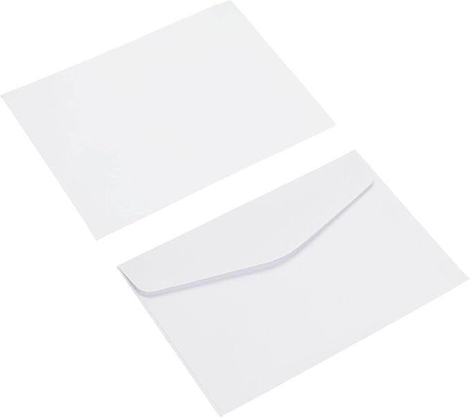 PATIKIL Mini Envelopes, 100 Pack Paper Blank Small Items Storage Business Card Holder for Greeting Note Party, White