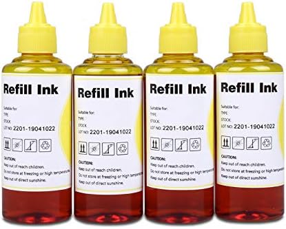 Yellow Regular Refilled Ink for T254 T252XL120-BCS T252XL220 T252XL320 T252XL420 Workforce WF-7710 WF-7720 WF-7210 WF-3630 WF-7620 WF-7610 WF-3640 WF-3620 for Refillable Cartridges or CISS