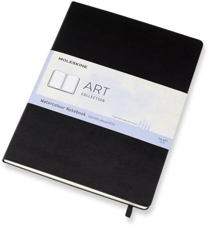 Moleskine Art Watercolor Notebook, Hard Cover, A4 (8.25" x 11.75") Plain/Blank, Black, 60 Pages
