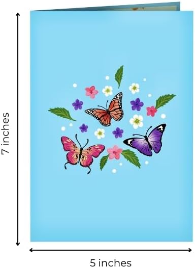 Hartensteler® Butterflies in Nature Pop Up Card - 3D Butterfly Card for Wife, Girlfriend & Mother (Birthday Card, Get Well, Thank You, Anniversary)