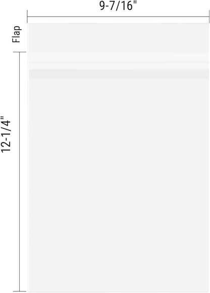 AUEAR, 200 Pack (9-7/16" x 12-1/4") Crystal Clear Storage Bags - Acid-Free Plastic Sleeves for 9x12 Photos & Prints, A4, Letter Sized Documents