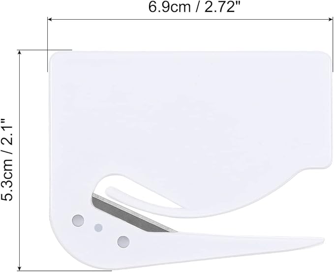 PATIKIL Letter Opener Envelope Slitter, 8 Pcs Mail Slitter with Razor Safe Mail Opener for Envelope Paper Package Open for Home, Office White