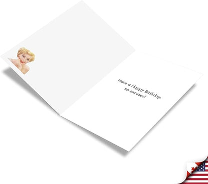 NobleWorks - Humorous Birthday Greeting Card with 5 x 7 Inch Envelope (1 Card) Bday Best Excuse C3652BDG