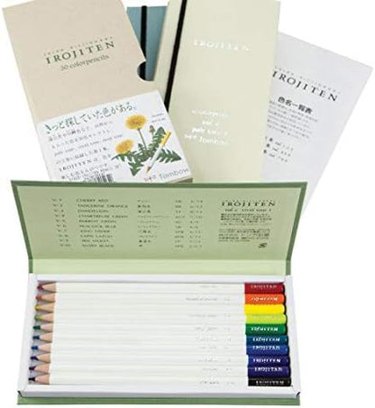 Tombow 51525 Irojiten Colored Pencil Dictionary Set, Rainforest, Set of 30. Beautifully Crafted Wax-Based Colored Pencils with Enamel Finish