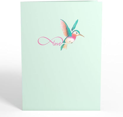 Lovepop Everyday Pop-Up Card for Her, Him, Girls, Boys - 3D Love Greeting Cards - Lovely Hummingbird - 5" x 7" - Blank Note Card & Envelope Included