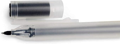 Japanese Style Gel Ink Pens 0.5mm Black Fine Ballpoint Maker Pen for Office School Stationery Supply,Pack of 12,Black