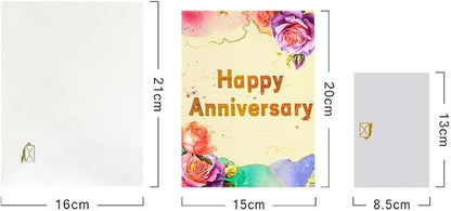 3D Pop Up Anniversary Greeting Card, Happy Anniversary Pop Up Card for Couple, Parents, Husband and Wife Wedding Anniversaries and All Ages