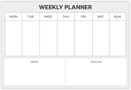 GEEKBEAR Dry Erase Refrigerator Calendar with 3 Markers - Attachable to Any Fridge with Special Suction Cups - Monthly and Weekly Designs, Acrylic - 15.7" x 10.6" (02. Modern Gray, Weekly)