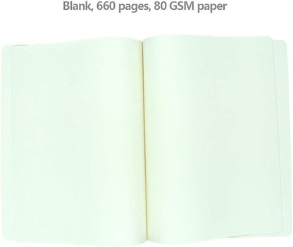 Thick Sketchbook 660 Pages Notebook Soft Faux Leather Cover Journal 80GSM Paper Notepad Drawing Book Memo Writing Sketch Pad Diary Notebook