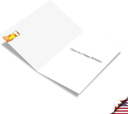 NobleWorks - 1 Funny Retro Birthday Card with Envelope - Hilarious Vintage Humor, Grown-Up Birthday Greeting - Drunk Sheep C7260BDG