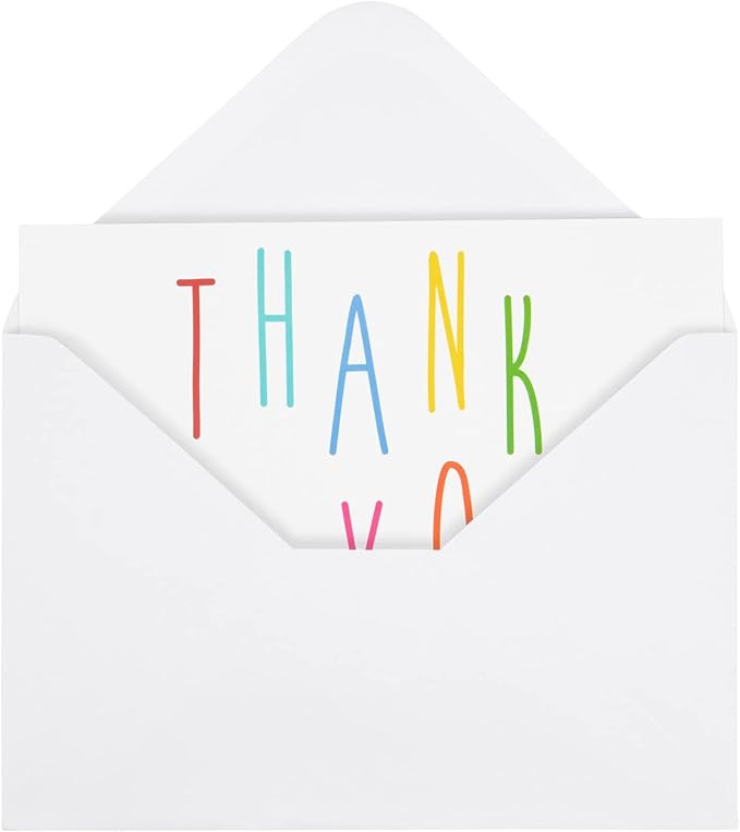 Juvale 48 Pack 4x6-inch Bulk Thank You Cards with Envelopes - Appreciation Gift Note for Teachers and Kids (6 Assorted Designs)