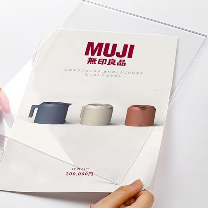 Acrylic Sign Holder A4/A5/A6 Menu Displays Double Sided, Wood Base Table Top Sign Stand (Horizontal A4 297×210mm/11.69×8.27 inches)