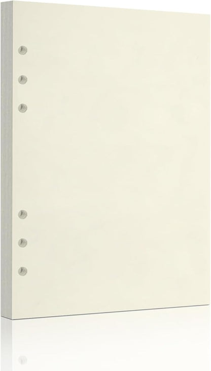 A5 Blank Refill Paper, A5 Loose Leaf Paper 6 Hole Notebook Refills for 6 Ring Refillable Binder Notebook Planner Diary Journals Painting -Blank Pages,80 Sheets/160 Pages