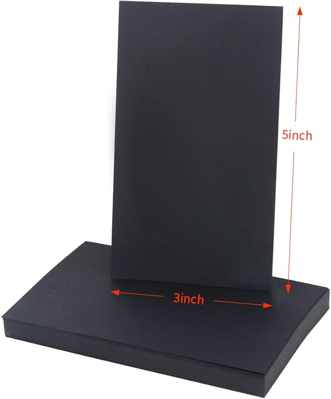 Bercoor 200 Pieces Blank 3 x 5 Inch Index Cards, Heavy Note Cards Study Cards for Office, School Learning, Black