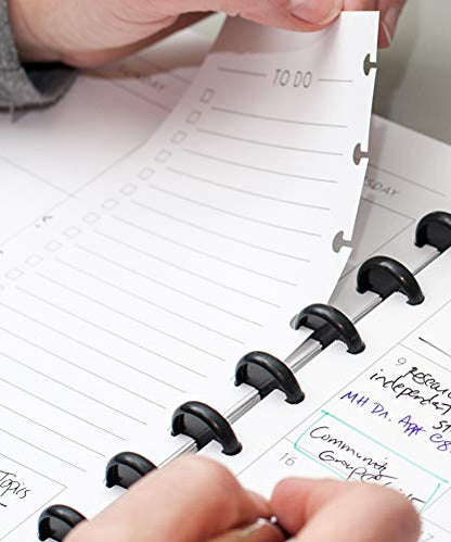 BetterNote Horizontal Undated Calendar Refill Pages for Disc Notebook, fits The Happy Planner, Discbound Levenger Circa, Staples Arc, TUL (Classic- 12 months, 9-Disc, 7"x9.25")