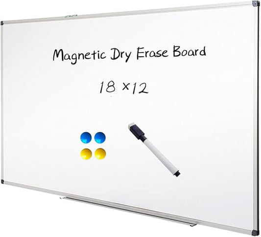 XIWODE Magnetic Dry Erase Board, Wall-Mounted whiteboard, 12 x18 inches, Exquisite Writing Board, Silver Aluminum Frame, Durable, Smooth Board Surface is Easy to Write and Clean