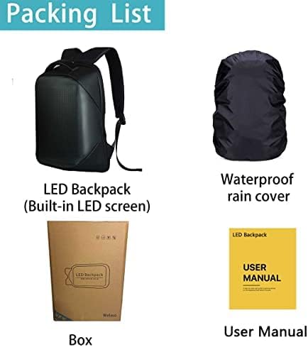 LED Backpack with Programmable Display, Bluetooth Connectivity (LED-Backpack-21L)