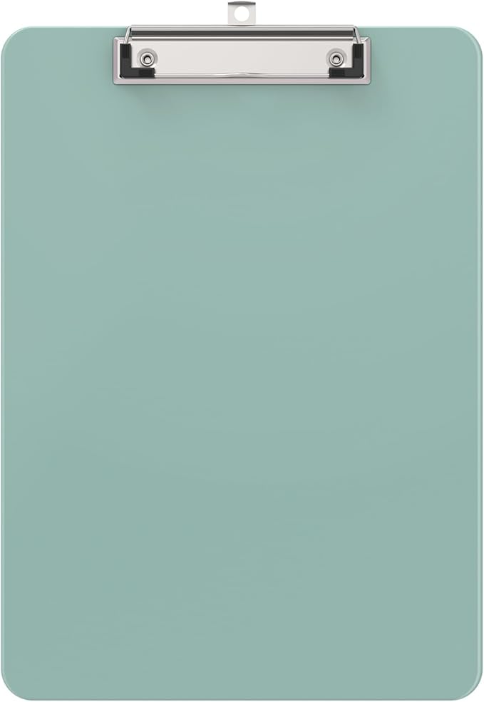 Plastic Clipboards, A4 Deep Green Clip Board 8.5x11 for Classroom, Students, Kid, Woman, Size 9" x 12.5" with Low Profile Clip, Office & School Supply