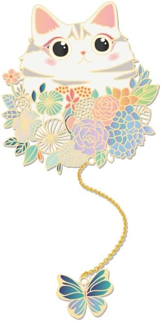ABOING Bookmark Cute and Funny cat Metal Bookmark cat Plus Butterfly Combination Gift Box Packaging Suitable for Sending Holiday Gifts to Friends and classmates