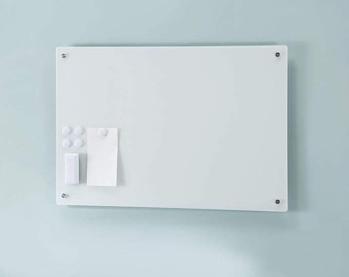 Audio-Visual Direct Magnetic Ultra White Glass Dry-Erase Board Set - 5' x 3.4' - Includes Magnets, Hardware & Marker Tray