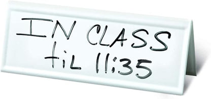 Trainers Warehouse Heavy Duty Premium Space-Saver Reusable Name Cards, White, Dry-Erase Tent, 8.75" x 3" (30)