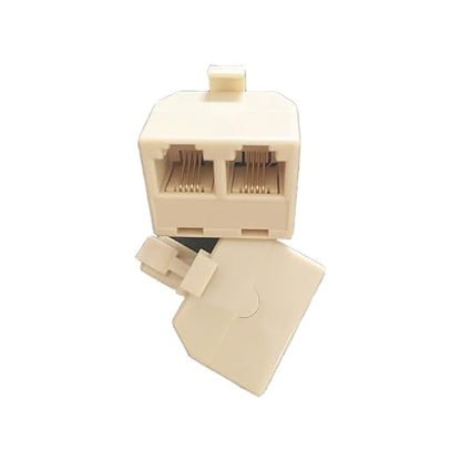 RJ11 Plug 1 to 2 Dual Telephone Line Splitter Wall Jack Split into Two Modular Converter Adapters Suitable for Office Home,Transponders,Modems,Fax Machines,cordless telephone system,White 4-Pack