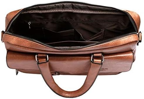 Hebetag Small Leather Sling Shoulder Bag Messenger Pack for Men Women Outdoor Travel Business