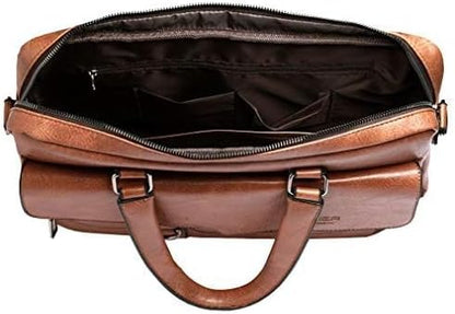 Hebetag Small Leather Sling Shoulder Bag Messenger Pack for Men Women Outdoor Travel Business