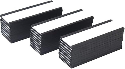 C Channel Magentic Label Holders 1x3 Inches with Paper Inserts and Clear Plastic Protectors, Pack of 30, Magnetic Data Card Holders File Cabinet Labels